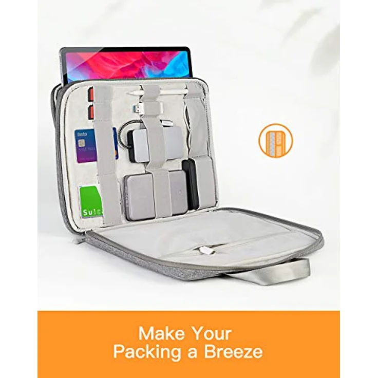 Inateck Laptoptasche Hülle kompatibel mit iPad Pro 12.9 M2 2022 M1 2021, MacBook Pro 13 M2/M1 2022-2016, MacBook Air 13 M2/M1 2022-2018, Surface Pro 9/X/8/7/6/5/4/3 12.3 Zoll – Bild 3