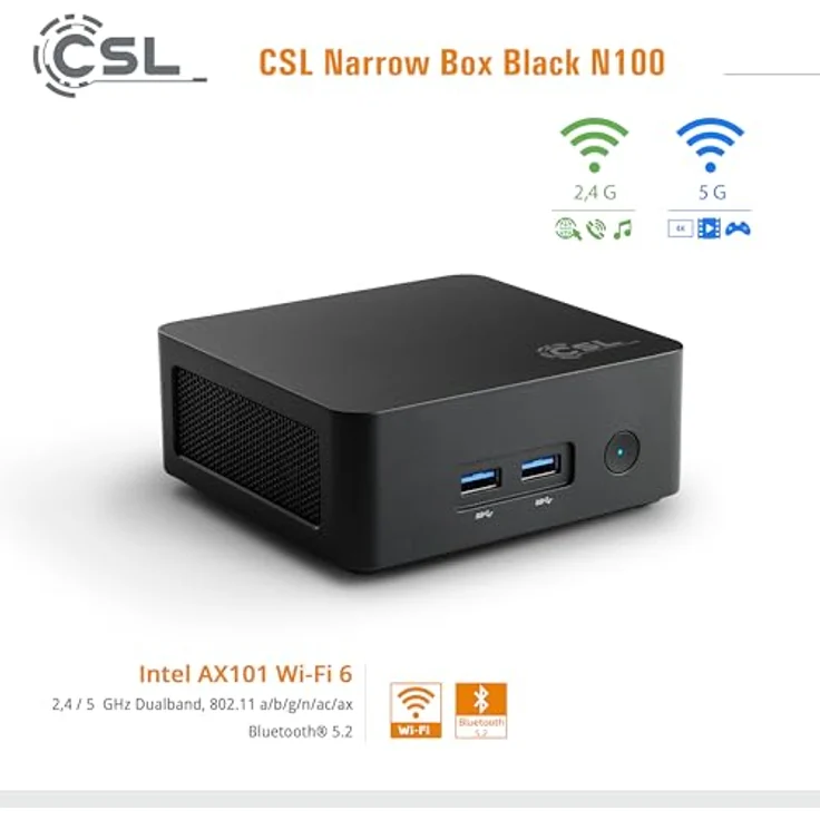 CSL Narrow Box Black Mini-PC, Intel N100, 16 GB RAM, 500 GB SSD, Intel UHD Graphics, Schwarz – Bild 7