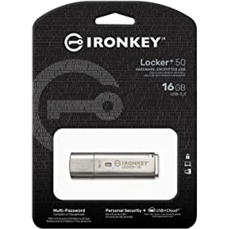 Kingston IronKey Locker+ 50 - USB-Flash-Laufwerk - verschlüsselt - 16GB - USB 3.2 Gen 1 (IKLP50-16GB) – Bild 3