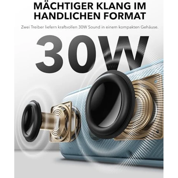 soundcore Motion 300 kabelloser Hi-Res mobiler Lautsprecher mit BassUp, Bluetooth-Lautsprecher mit SmartTune-Technologie, 30W Stereo, 13h Spielzeit, IPX7 Wasserschutz, für Garten, Camping und Wandern – Bild 5