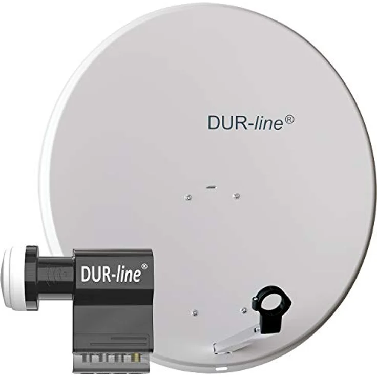 DUR-line MDA 80 Satellitenschüssel hellgrau + Unicable LNB UK 102 – Bild 2