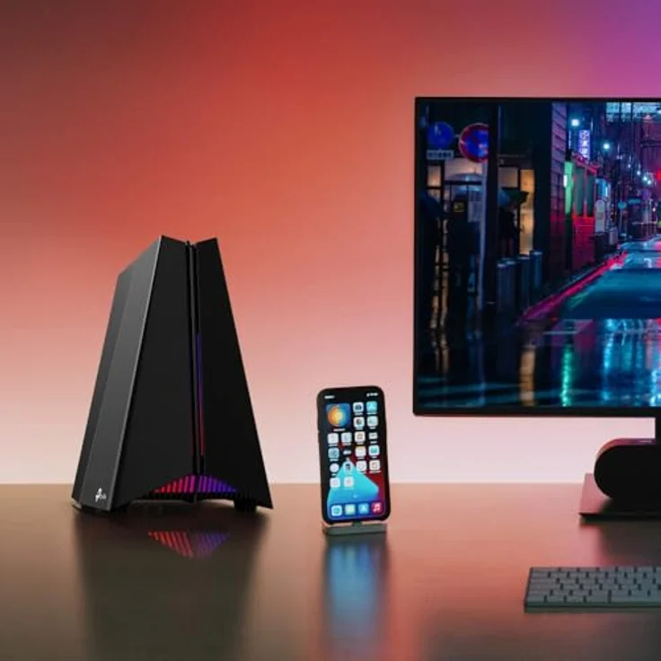 TP-Link Archer GE550 Wi-Fi 7 Gaming Router Tri-Band BE9300, 9220 Mbit/s, 2 × 5 Gbps-Port + 3 × 2,5 Gbps-Port, MLO, dedizierter Gaming-Anschluss, dediziertes Spiele-Panel, RGB-Beleuchtung – Bild 5