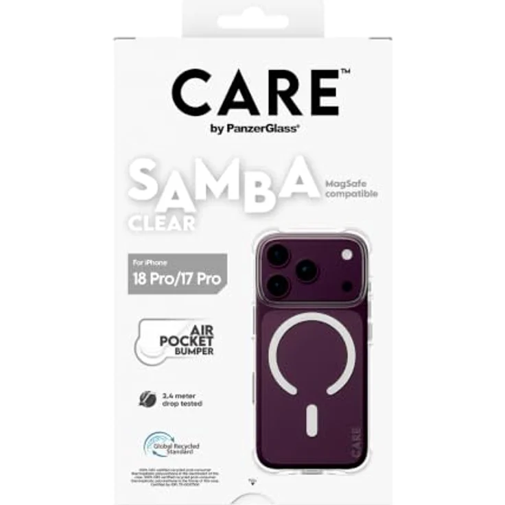 CARE by PanzerGlass Samba Case Transparent mit MagSafe für Apple iPhone 18 Pro | 17 Pro, kratzfest, stoßfest, selbstheilendes TPU-Material – Bild 3