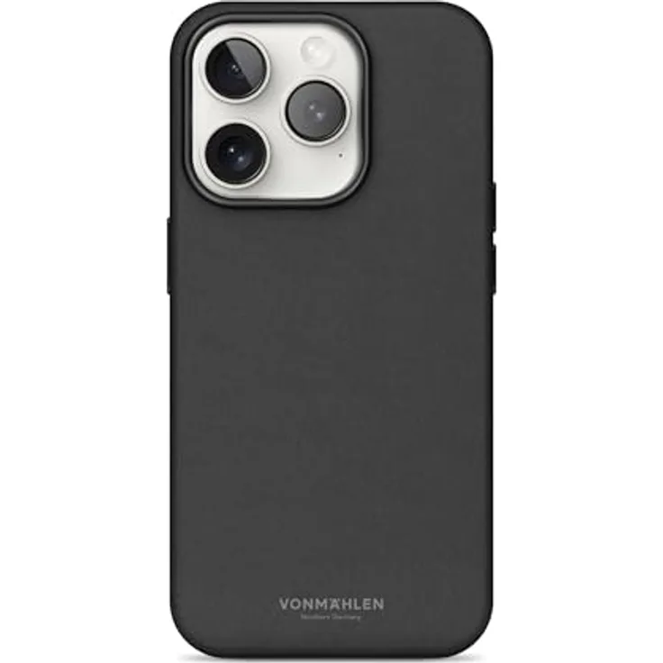 Vonmählen Like Leather Case Cover für Apple iPhone 16 Pro, Schwarz, Handytasche aus Leder, versandkostenfrei