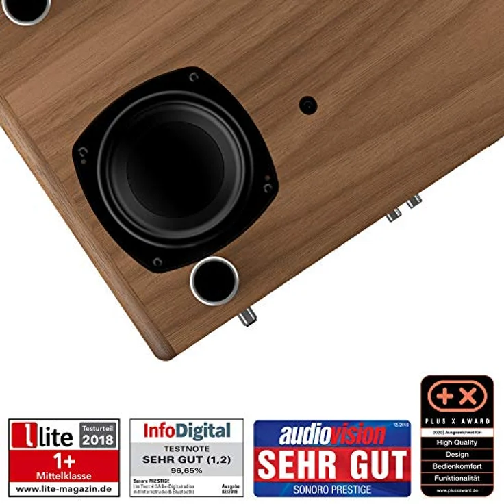 sonoro Prestige Kompaktanlage, CD Player, Bluetooth, Internetradio (UKW, WLAN, DAB Plus, Spotify, Deezer), Walnuss – Bild 3