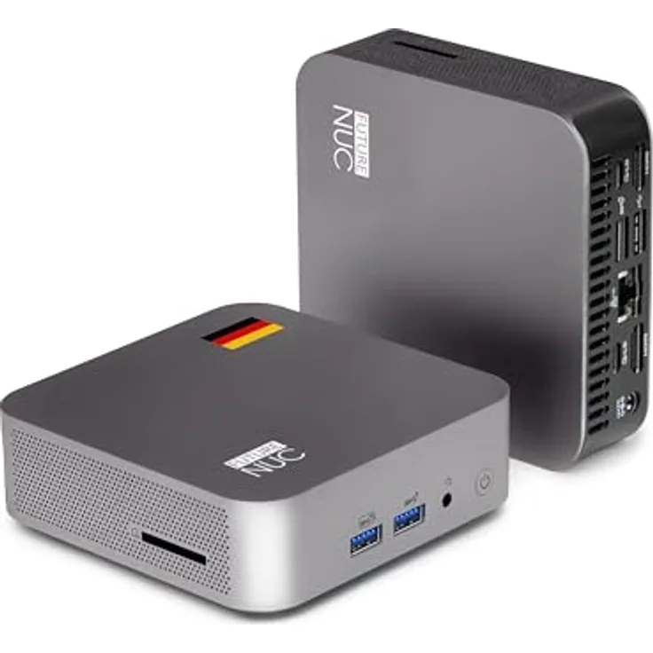 FutureNUC Mini PC R9-8945HS, AMD Ryzen® 8 Kerne bis 5,2GHz, 32GB DDR5 RAM, 1TB SSD, Thunderbolt 4, WiFi 7, HDMI 2.1, BT 5.3, dunkelgrau, Windows 11 Pro