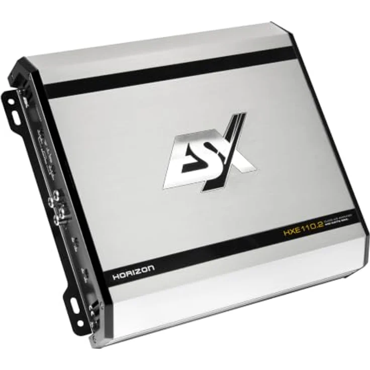 ESX HORIZON HXE110.2, 2-Kanal Class A/B Verstärker mit 70/110 Watt RMS, Aluminium Kühlkörper und Bass Boost – Bild 2