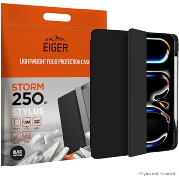 EIGER Schutzhülle für Apple iPad 10.9 (2022-2023), Schwarz, Magnetständer, mit Eingabestift-Fach – Bild 2