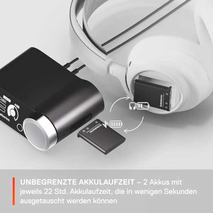 SteelSeries Arctis Nova Pro Wireless - Multi-System Gaming Headset - Magnetische Neodym-Treiber - Active Noise Cancellation -Infinity Power System -ClearCast Gen 2-Mic – PC, PS5, Switch, Mobile -Weiss – Bild 5