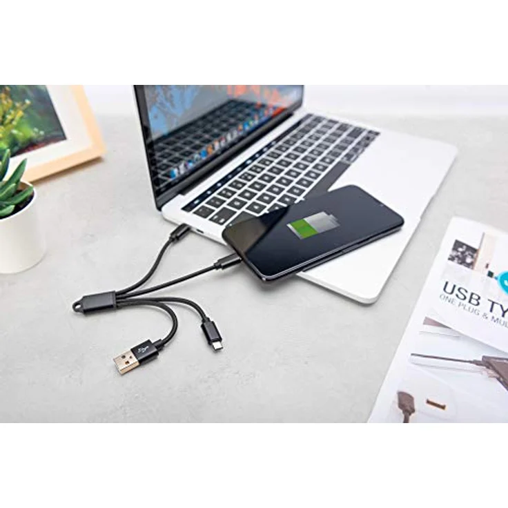 Digitus USB Kabel USB A- Lightning+micro B+Type-C M-M-M-M 15cm – Bild 5
