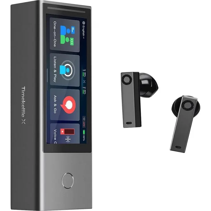 Timekettle X1 AI Echtzeit-Übersetzer, Diktiergerät mit 3 GB, 40 Sprachen, Schwarz