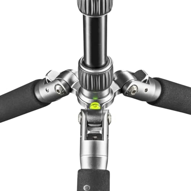 Mantona light traveller – leichtes Aluminium Reisestativ, extrem leicht 1,1kg und kompakt 30,5 cm, Einbeinfunktion, 360° Panorama Kugelkopf Arca-Swiss kompatibel, mit Tasche, schwarz-grau – Bild 4