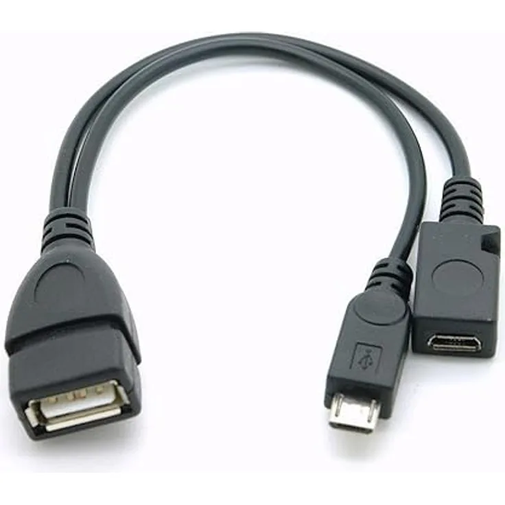 USB 2.0 OTG Y-Adapterkabel mit Stromeinspeisung A-Buchse - Micro B-Stecker & Buchse 0,15m (125399)