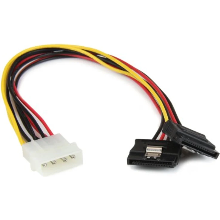 StarTech.com 30 cm 4-Pin LP4 auf SATA Y-Stromkabel - Splitter Y-Kabel, Kabellänge 30 cm, sichere SATA-Schnellverriegelungen – Bild 1