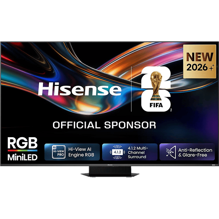 HISENSE 65UR9DS RGB MiniLED 4K TV, 65 Zoll (164 cm), UHD 4K, SMART TV mit 3500 nits Helligkeit und 4.1.2 Surround-System