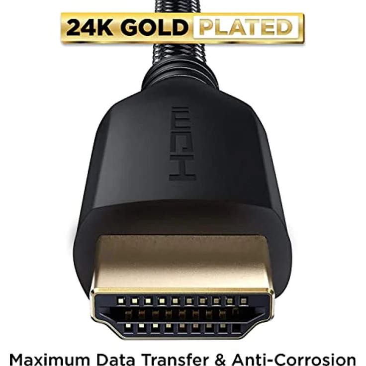 PowerBear 4K HDMI-Kabel, 3 m, geflochtenes Nylon & vergoldete Anschlüsse 1 Pack 3 Feet schwarz – Bild 6