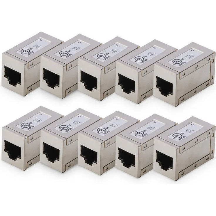 Digitus CAT 6, modulare geschirmte Kupplung, 2 x RJ-45, 10er Pack, zuverlässige Datenübertragung