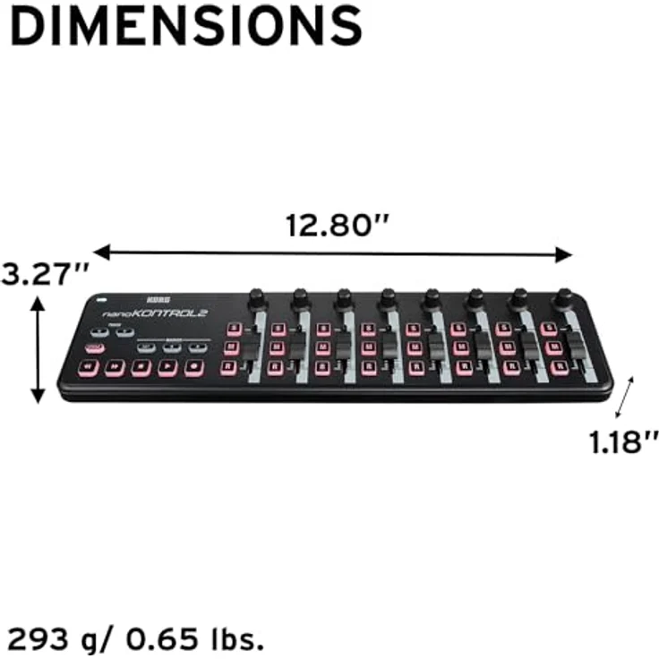 KORG NANOKNTRL2-BK USB-MIDI-Controller mit 8 Kanälen (8 Fader und 8 Drehregler), Schwarz – Bild 4