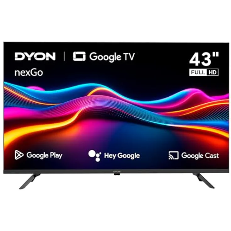 DYON nexGo 43F, 43 Zoll (108 cm) Full HD Smart TV mit Google TV, Sprachsteuerung, Chromecast, Triple Tuner, Netflix, Prime Video & YouTube [Modell 2025]
