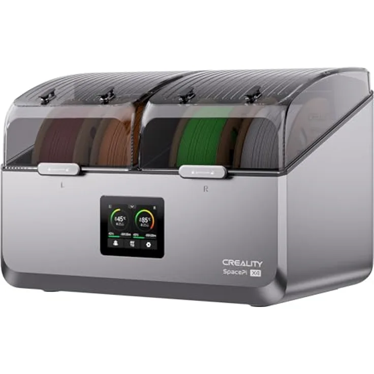 Creality Space Pi X4, Filament-Trockner mit 4-Spulen-Aufbewahrung, Dual-Heizkammern bis 85 °C, intelligente Touchscreen-Steuerung, energiesparend, ideal für PLA/PETG/TPU/ABS/Nylon