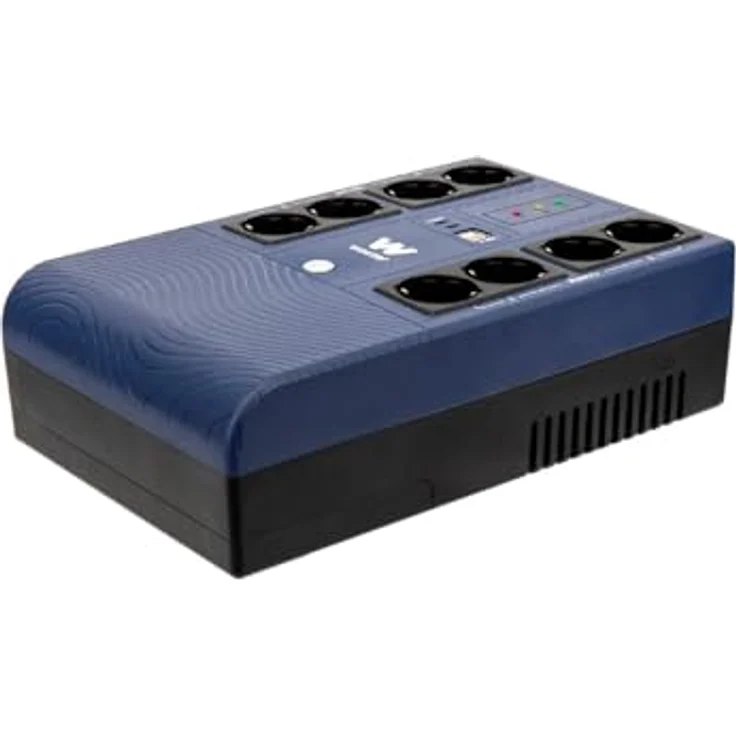 Woxter Base Multiuso UV, Line-Interaktive USV mit 720W Leistung, 8 Schuko-Steckdosen und 4 USB-Ladeanschlüssen, blau – Bild 6