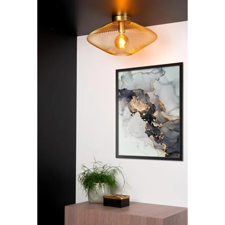 LUCIDE MESH - Deckenleuchte Ø 45 cm - Geeignet für LED - Mattes Gold/Messing – Bild 4