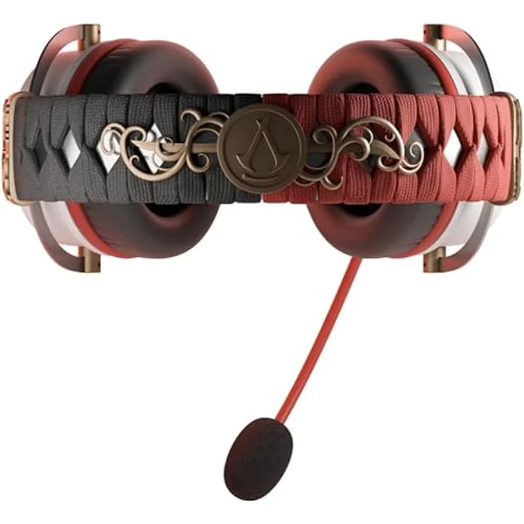 Lexip X Ubisoft Assassins Creed Shadows Headset, verstellbarer ohrumschließender Kopfhörer mit abnehmbarem Mikrofon – Bild 4