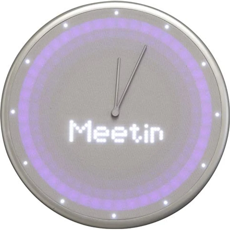 Glance Clock, smarte Wanduhr mit LED-Display, silber – Bild 3