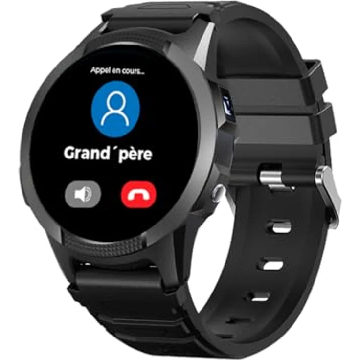 Save Family Savefamily Slim Smartwatch 4G Black, GPS-fähige Smartwatch mit 1,28-Zoll-Touchscreen, wasserdicht (IP67), integrierte Kamera, 550 mAh Akku – Bild 1