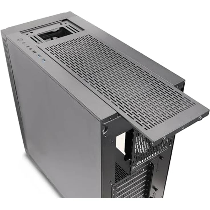 SILENTWARE Silentware Air 1000 Black Midi Tower ATX PC-Gehäuse, große Metall Mesh-Front, gehärtetes Glas-Seitenfenster, 4x 120mm A-RGB Lüfter, GPU bis 400mm, Radiatoren 360mm, ATX Netzteil, Schwarz – Bild 4