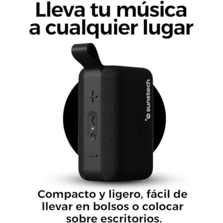 Sunstech Go Beat, Tragbarer kabelloser Lautsprecher mit IPX5, 8 W Leistung, USB-C, 2200 mAh Akku, spritzwassergeschützt – Bild 5