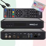 HTS e-com TiVuSat Karte 4K UHD + DIGIQuest Q80 Sat Receiver 4K H.265 S2+T2 HEVC Set-Top Box, zertifizierter TiVuSat Receiver mit Karte (AKTIVIERT), Mediaplayer, WebRadio, USB, HTS HDMI Kabel, in schwarz