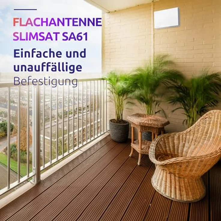 STRONG SlimSat SA 61 Single Satelliten Flachantenne [integrierter LNB, SAT, für 1 Teilnehmer, inklusive Halterung, Antenne, Satschüssel] weiß – Bild 4