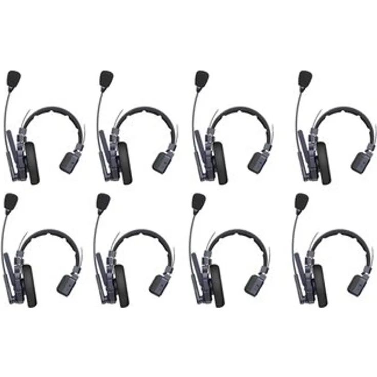 SYNCO Xtalk Master XM8, Funk-Headset-Set für 8 Personen, 500 Meter Reichweite, KI-Geräuschprofilierung, schwarz