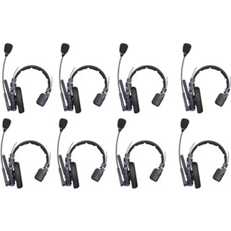 SYNCO Xtalk Master XM8, Funk-Headset-Set für 8 Personen, 500 Meter Reichweite, KI-Geräuschprofilierung, schwarz