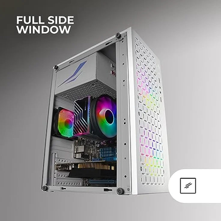 Mars Gaming MC-CORE, Ultra-kompaktes PC-Gehäuse, Metall-Mesh Front Design, 2x 120mm FRGB Lüfter, Mini-ITX, USB 3.0, Weiß – Bild 4