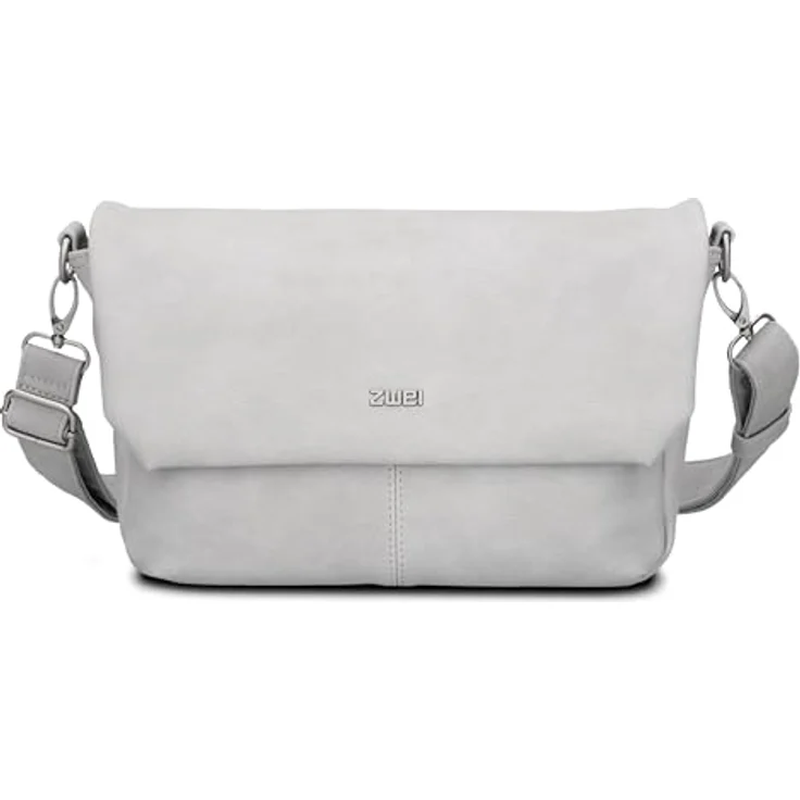 Zwei Mademoiselle.M Messenger, Laptopfach 33 cm, 100% Polyurethan, grau – Bild 4