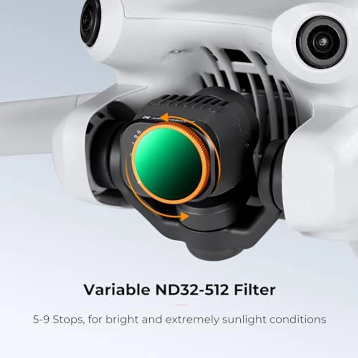 K&F CONCEPT Mini 4 Pro ND Filter, variabler ND2-32 und ND32-512, HD optisches Glas, Aluminium, kompatibel mit DJI Mini 4 Pro – Bild 4