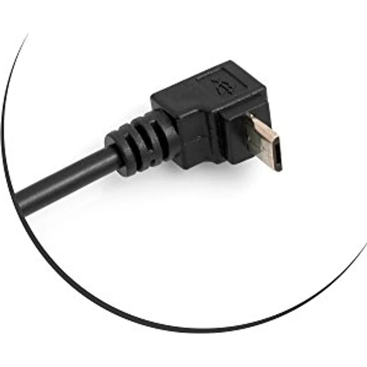 System-S Micro USB 90° Grad Aufwärts Winkel auf Micro USB Kabel Verlängerung 27 cm – Bild 3