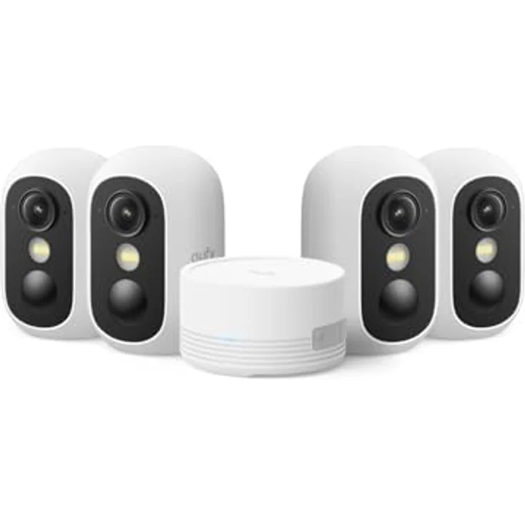 eufy Security eufyCam C35 4-Kamera-Set – Kabellose Überwachungskamera mit Farbnachtsicht, IP67, Gesichtserkennung, lokalem Speicher, Solarpanel-kompatibel, ohne Abo – Bild 1