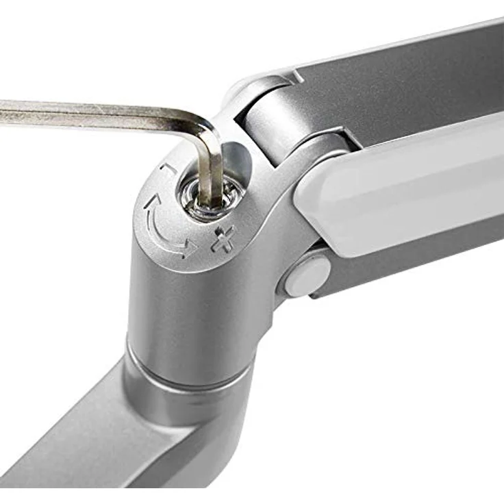 LogiLink BP0090 - Alu Triple-Monitor-Schreibtischhalterung für 3x 17-27 Zoll (LCD, LED, OLED, …) mit Gasdruckfeder, Flat & Curved TVs, Armlänge = 748mm – Bild 4