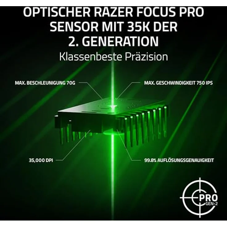 Razer Basilisk V3 Pro Phantom Green Edition, Anpassbare kabellose RGB-Gaming-Maus mit 35K DPI Sensor, 4-Wege-Scrollrad und 13 Tasten – Bild 3