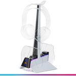 Oniverse X3 Ladegerät für PS5-Controller, Schnellladestation mit abnehmbarer Kopfhörerhalterung, kompatibel mit DualSense, 2 Stunden Ladezeit, LED-Indikatoren