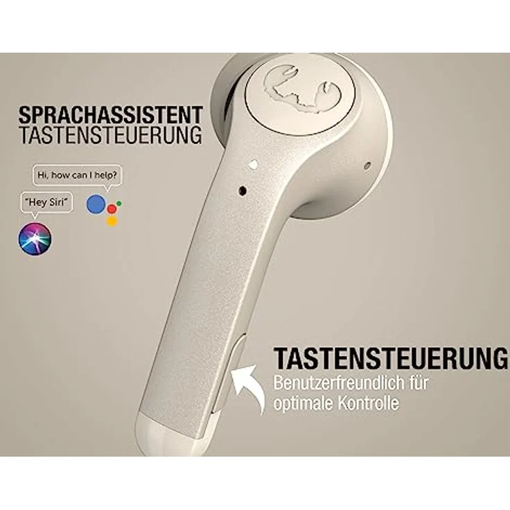 Fresh 'n Rebel Twins 3+ Tip, kabellose In-Ear-Bluetooth-Kopfhörer, kristallklare Musik und Telefonate, In-Ear-Erkennung, Mulitpoint-Bluetooth, 27 Stunden Spielzeit, spritzwasserfest (Silky Sand) – Bild 3