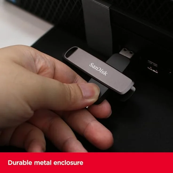 SanDisk Extreme PRO Dual Drive, 256 GB USB Stick mit USB-C und USB-A, langlebiges Metallgehäuse, Schwarz – Bild 5
