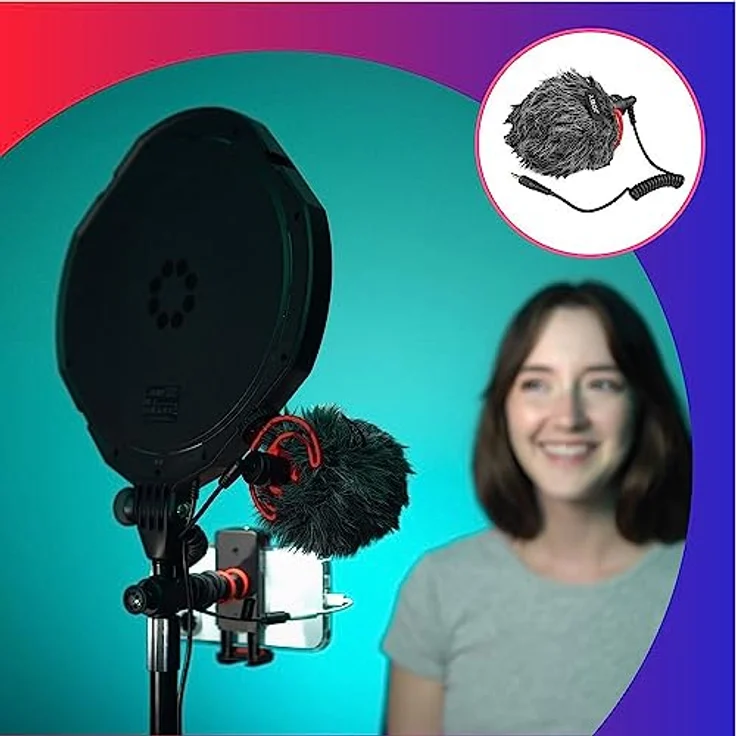 JOBY Beamo Studio-Creator-Set, Studiolicht, Soft-Key-Licht mit Fernbedienung, Hintergrundlicht 12 Farben, Wavo Mobiles Mikrofon, GorillaPod Flexibler Arm mit Smartphone-Halterung, USB-Studioleuchte – Bild 5