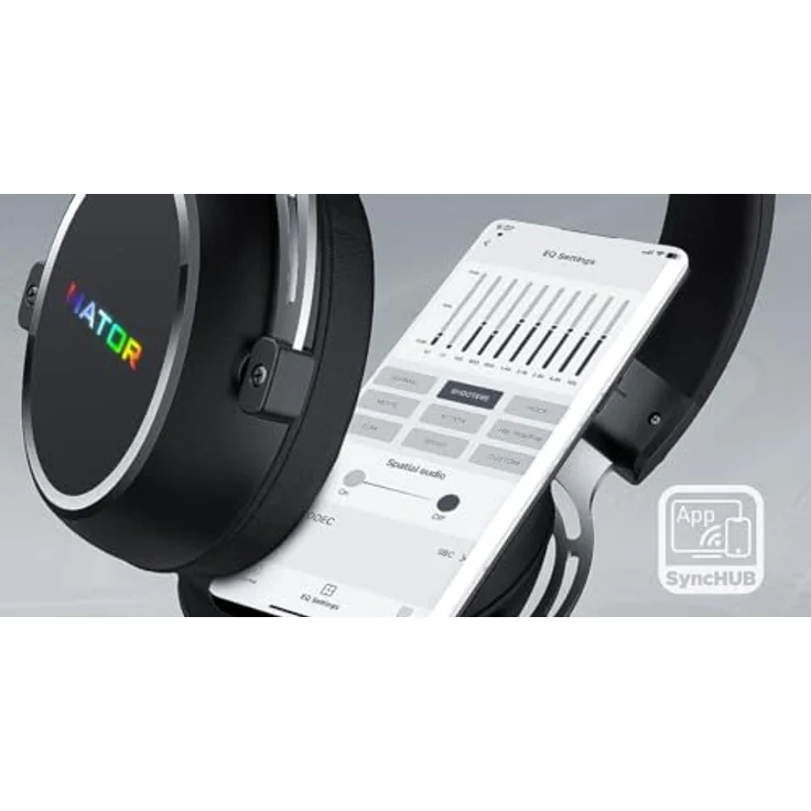 HATOR Hypergang 3 USB, Gaming Kopfhörer mit kabelgebundener und kabelloser Verbindung, 10 - 44000 Hz, integrierte Rauschunterdrückung, ergonomisches Design, Schwarz – Bild 9
