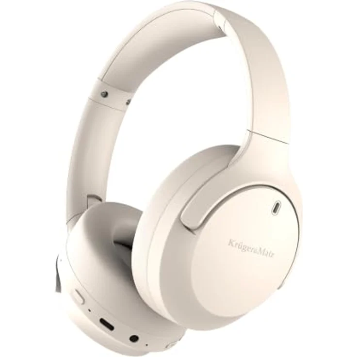 Krüger&Matz Street 4, Kabellose Over-Ear-Kopfhörer mit Mikrofon, ANC, Bluetooth 5.4, beige – Bild 4