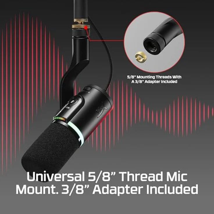 HyperX FlipCast – dynamisches XLR/USB-Mikrofon zum Streamen – Bild 8
