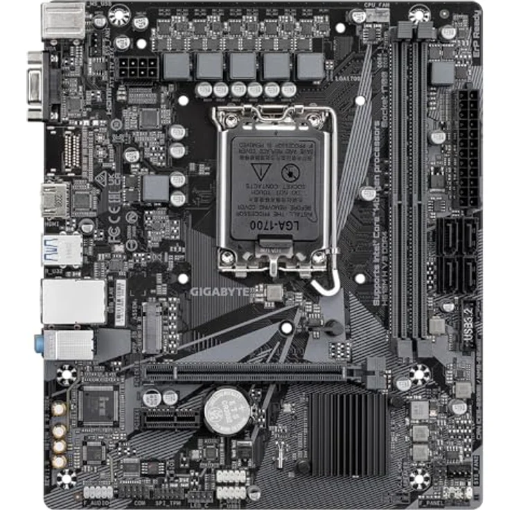 Gigabyte H610M H V3 DDR4 Motherboard - Unterstützt Intel Core 14th CPUs, 4+1+1 Hybrid Phasen Digital VRM, bis zu 3200MHz DDR4, 1xPCIe 3.0 M.2, GbE LAN, USB 3.2 Gen 1 – Bild 2